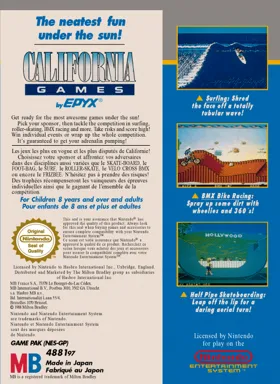 California Games (Europe) box cover back